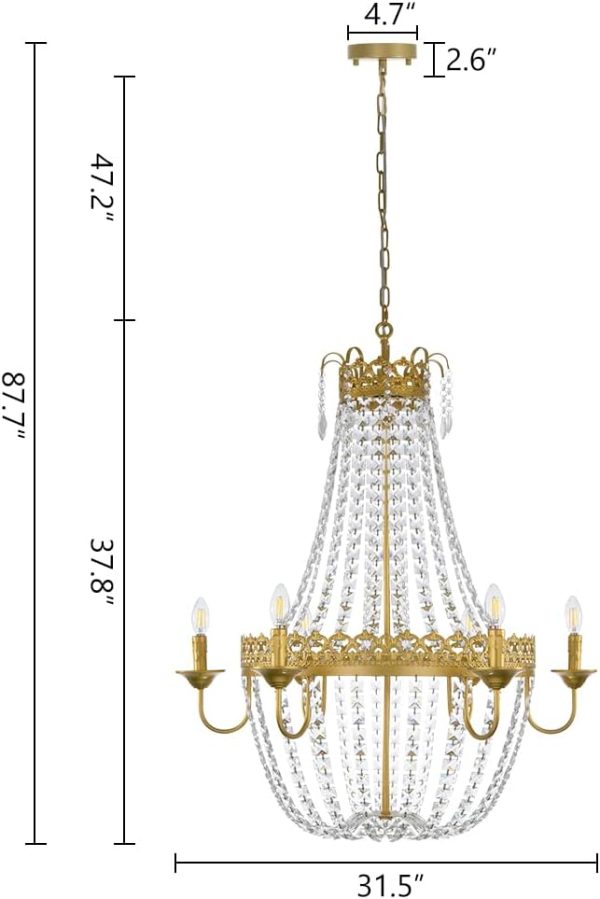 JINGXILANG32868 Crystal Chandelier Adjustable Hanging - Image 4
