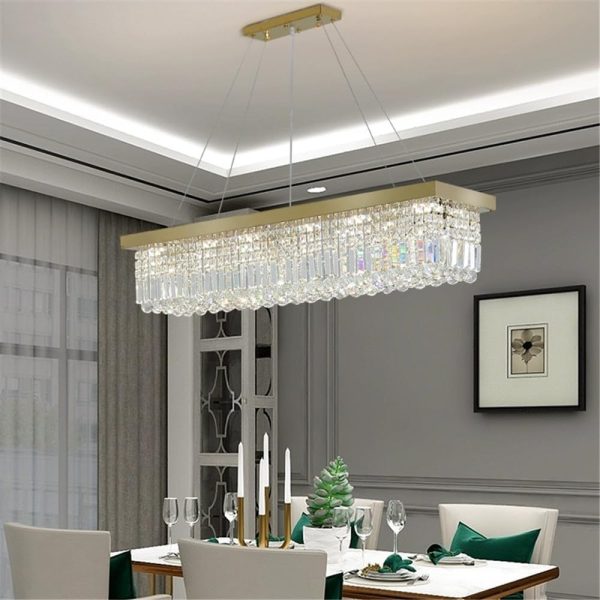 JINGXILANG32866 Crystal Rectangular Gold Chandeliers