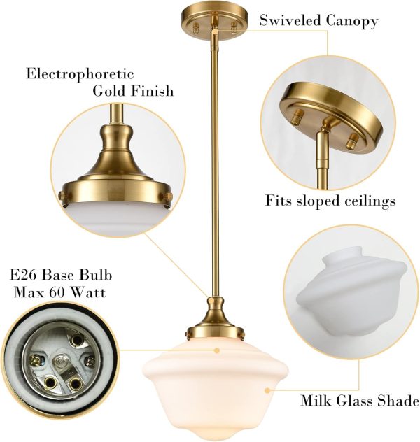 JINGXILANG32856 Schoolhouse Pendant Lighting Adjustable - Image 3