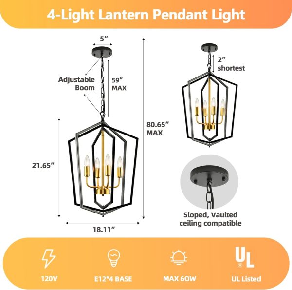 JINGXILANG32865 Pendant Light Farmhouse Foyer - Image 4