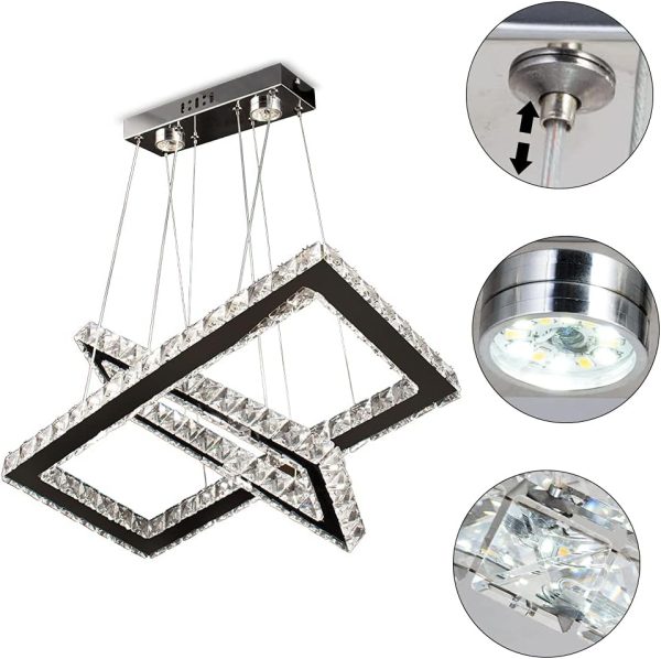 JINGXILANG32864 Chandelier Rectangles Stainless Adjustable - Image 6