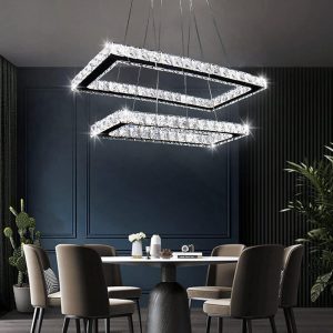 JINGXILANG32864 Chandelier Rectangles Stainless Adjustable