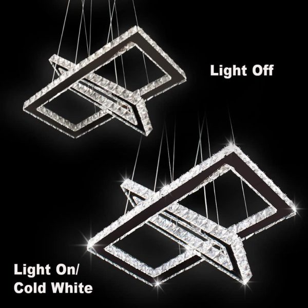 JINGXILANG32864 Chandelier Rectangles Stainless Adjustable - Image 3