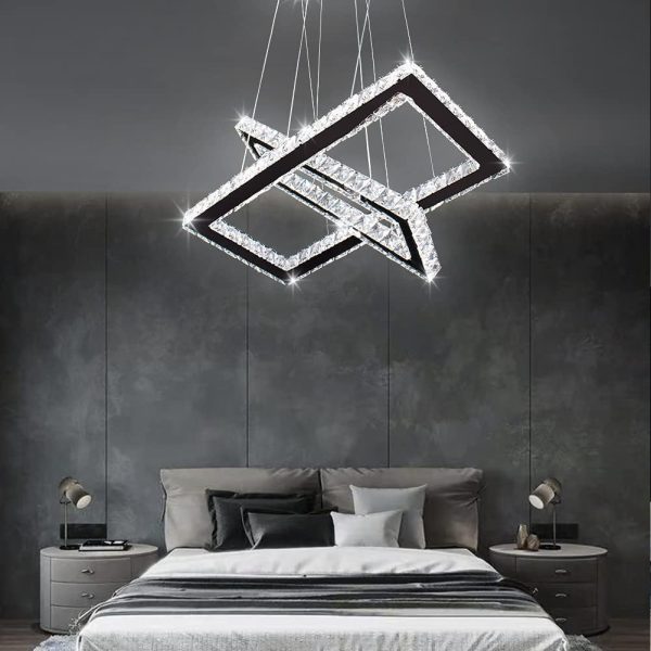 JINGXILANG32864 Chandelier Rectangles Stainless Adjustable - Image 2