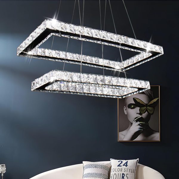 JINGXILANG32864 Chandelier Rectangles Stainless Adjustable - Image 5