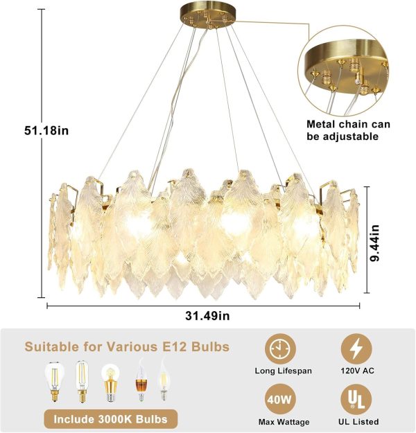 JINGXILANG32867 Light Crystal Chandelier Pendant Adjustable - Image 3