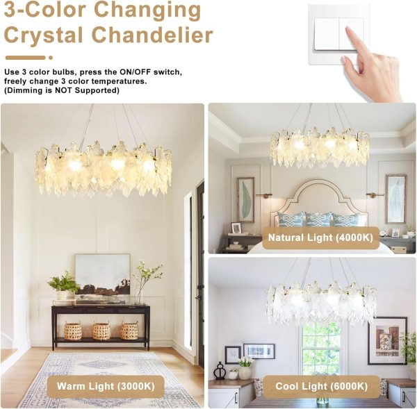 JINGXILANG32867 Light Crystal Chandelier Pendant Adjustable - Image 5
