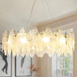 JINGXILANG32867 Light Crystal Chandelier Pendant Adjustable