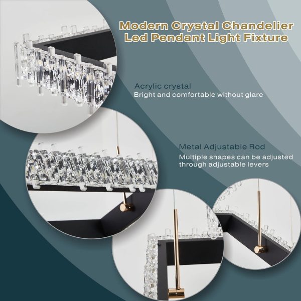 JINGXILANG32870 Crystal Rectangle Dimmable Lighting - Image 4