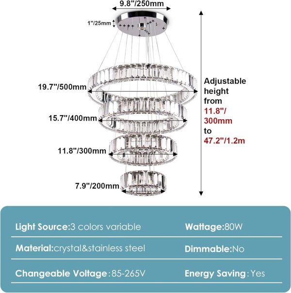 JINGXILANG32862 Chandelier Crystal Ceiling Pendant - Image 5