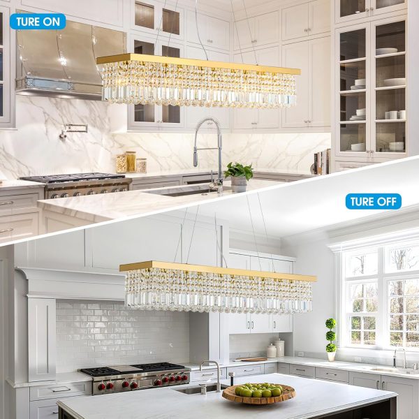 JINGXILANG32866 Crystal Rectangular Gold Chandeliers - Image 2