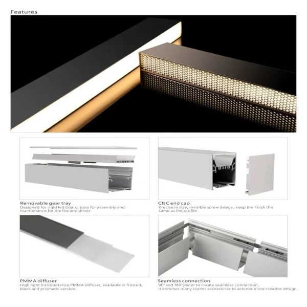 JINGXILANG32901 Simple modern LED linear office lighting - Image 4