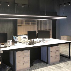 JINGXILANG32877 Modern Pendant Lamp Black White Suspended Lighting Hanging Customized Square Led Linear Light