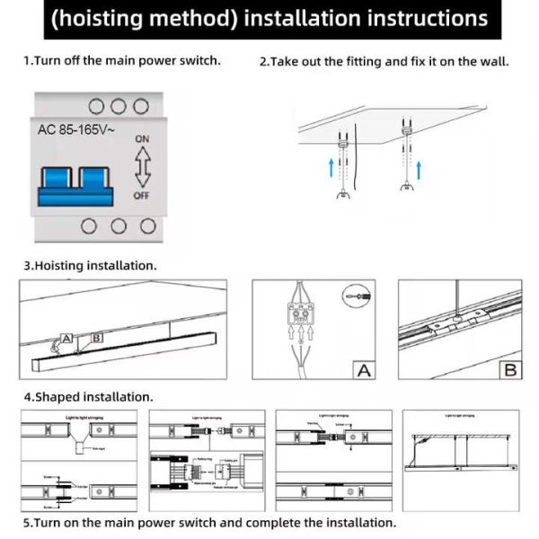 JINGXILANG32878 Modern LED Linear Lamp Chandelier for Office Front Desk - Image 6