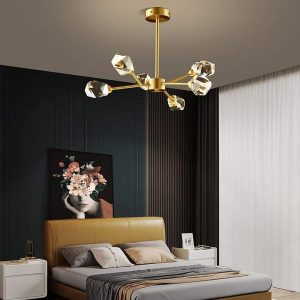 JINGXILANG32849 6-light Electroplated Crystal LED Nordic Chandeliers Hanging Ceiling Lights