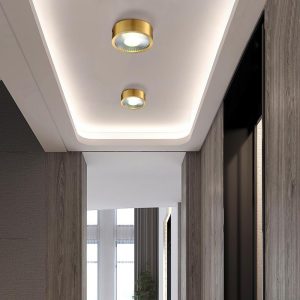 JINGXILANG32845 Round LED Copper Modern Ceiling Lights Flush Mount Lighting Ceiling Lamp