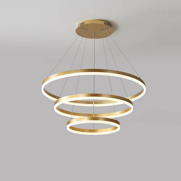 JINGXILANG32852 3 Circle Graduated Bedroom Pendant Lights Remote Control Pendant Lighting - Image 7
