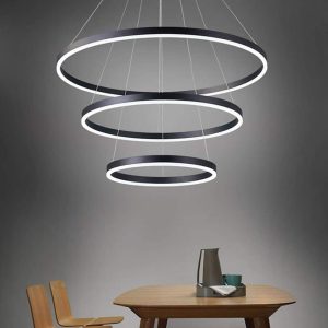 JINGXILANG32852 3 Circle Graduated Bedroom Pendant Lights Remote Control Pendant Lighting