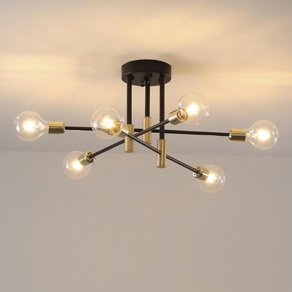 JINGXILANG32848 6-light LED Sputnik Design Nordic Flush Mount Lighting Chandelier - Image 4