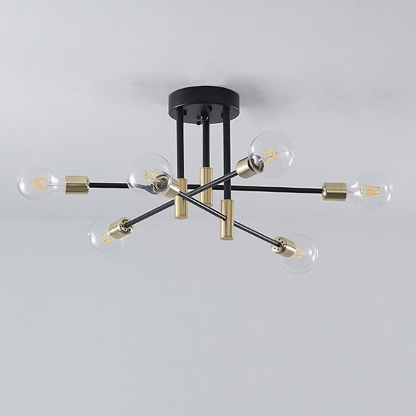 JINGXILANG32848 6-light LED Sputnik Design Nordic Flush Mount Lighting Chandelier - Image 6