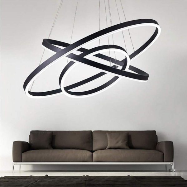 JINGXILANG32852 3 Circle Graduated Bedroom Pendant Lights Remote Control Pendant Lighting - Image 2