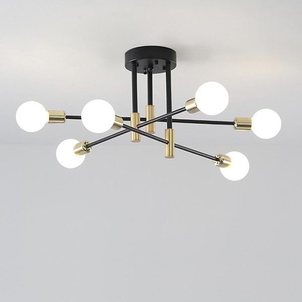JINGXILANG32848 6-light LED Sputnik Design Nordic Flush Mount Lighting Chandelier - Image 5