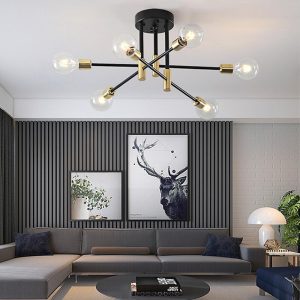 JINGXILANG32848 6-light LED Sputnik Design Nordic Flush Mount Lighting Chandelier